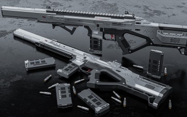 Rifles, Assault Rifle, Weapon, Gun, Science Fiction, ArtStation Wallpaper