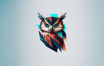 Owl, Logo, Vector, Simple Background, Minimalism Wallpaper