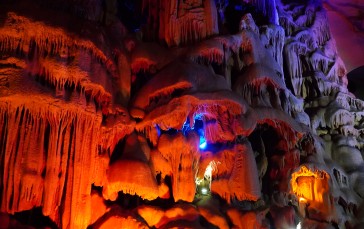 Cave, Stalactites, Nature, Colorful Wallpaper