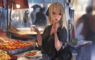Anime Girls, Blonde, Food, Anime Girls Eating, Eating Wallpaper