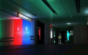 Jujutsu Kaisen, Neon, Lights, Bathroom, Anime Wallpaper