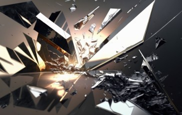 AI Art, Abstract, Shards, Explosion, Broken Glass Wallpaper
