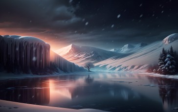 Ice (artist), Snow, Dark Mode, Night Wallpaper