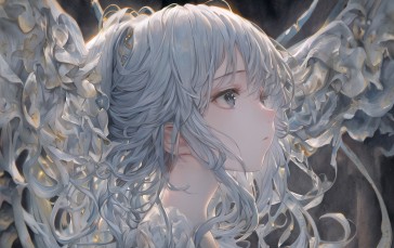 Anime, Anime Girls, White Hair, Long Hair Wallpaper