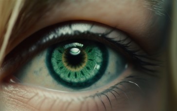AI Art, Women, Eyes, Closeup, Green Wallpaper