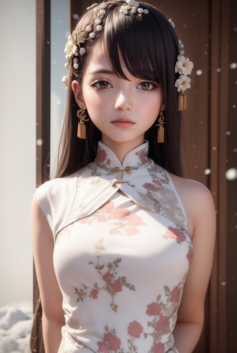 Women, Asian, Flower in Hair, Flowers Wallpaper