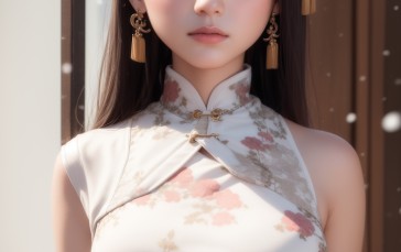 Women, Asian, Flower in Hair, Flowers Wallpaper