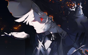 Witch, Red Eyes, Anime Girls, Witch Hat Wallpaper