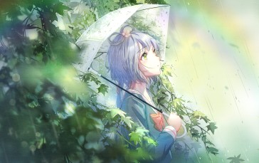 Luo Tianyi, Vocaloid, Vocaloid China, Anime Girls, Umbrella, Rain Wallpaper