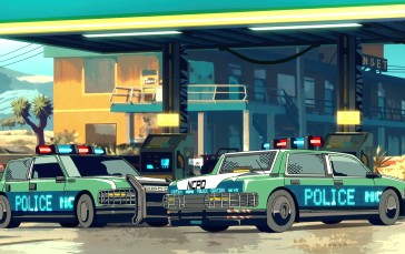 Cyberpunk: Edgerunners, Anime, 4K, Anime Screenshot, Police Cars, Police Wallpaper