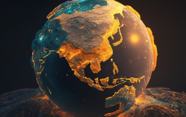 AI Art, Globes, Hologram, CGI Wallpaper