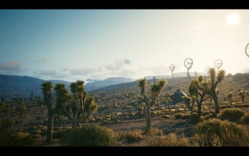 Cyberpunk 2077, Screen Shot, Desert, Windmill, Cactus, Video Games Wallpaper