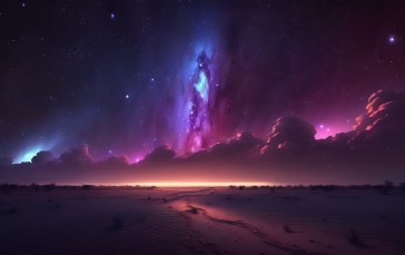 AI Art, Clouds, Nebula, Stars Wallpaper