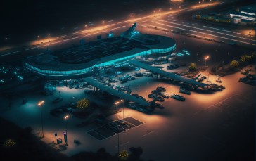 Street Light, Night, AI Art, Aerial View Wallpaper