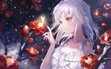 Anime, Anime Girls, Flowers, Braids Wallpaper