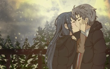 Anime Girls, Anime Boys, Couple, Kissing Wallpaper
