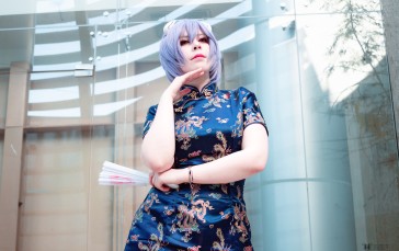 Cosplay, Photography, Neon Genesis Evangelion, Ayanami Rei, Chinese Dress Wallpaper
