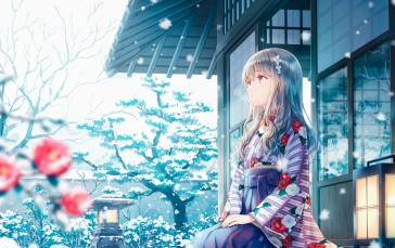 Anime Girls, Hiten, Snow, Winter, Trees Wallpaper