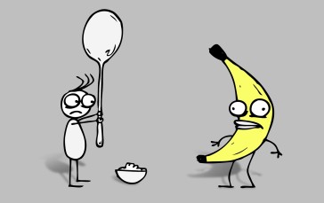 Bananas, Minimalism, Humor, Simple Background Wallpaper