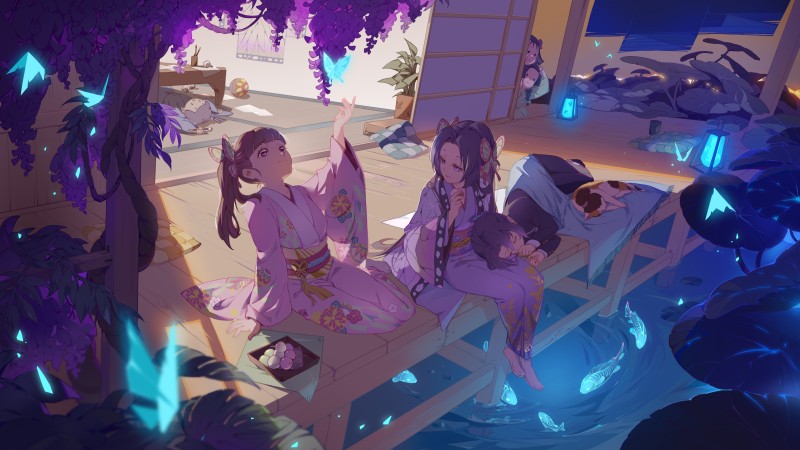 Anime, Anime Girls, Kimetsu No Yaiba, Kochou Kanae, Kanao Tsuyuri Wallpaper