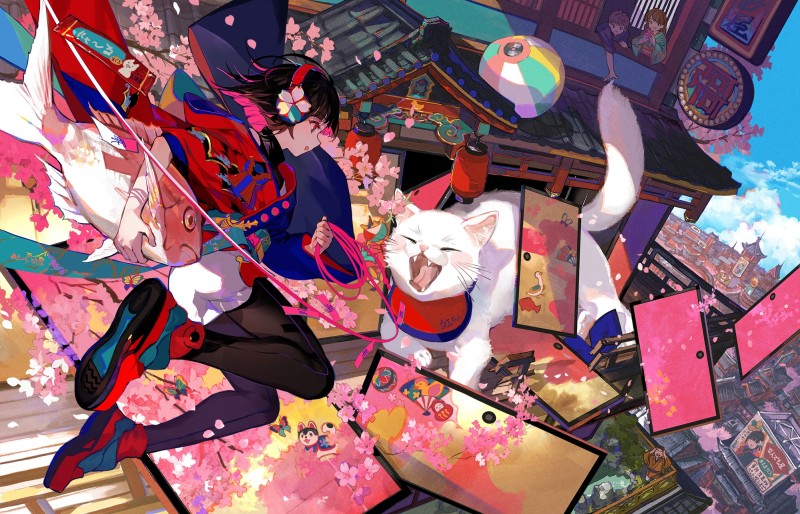 Anime, Anime Girls, Flowers, Petals Wallpaper