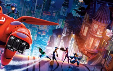 Movie Poster, Action Movie, Big Hero 6, Cartoon, City Wallpaper