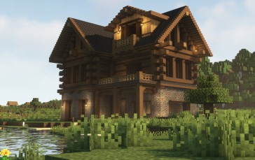 Minecraft, Shaders, Landscape, Video Games, Water Wallpaper