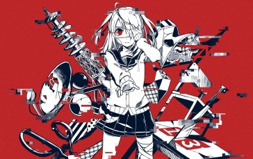Vocaloid, Nounoknown, Anime Girls, Red Background Wallpaper