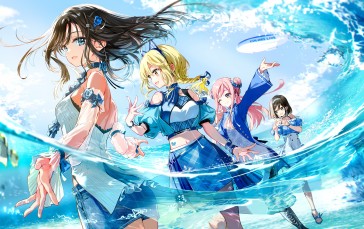 Tiv, Anime Girls, Women Quartet, Water, Group of Women Wallpaper