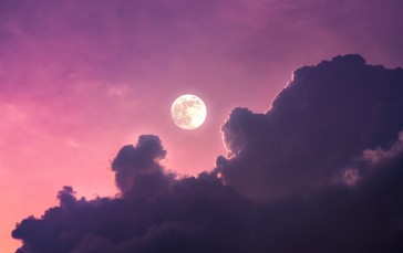 Pink, Photography, Moon, Clouds, Sky Wallpaper