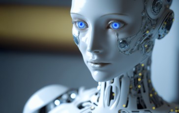 Robot, Humanoid, Women, Blue Eyes Wallpaper
