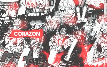 One Piece, Trafalgar Law, Collage, Manga Wallpaper