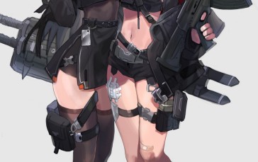 Anime, Anime Girls, Portrait Display, Gun Wallpaper