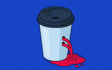 Cup, Minimalism, Bullet Holes, Bleeding, Coffee Cup Wallpaper