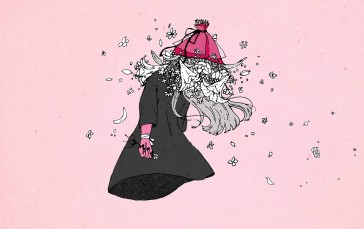 Simple Background, Flowers, Anime Girls, Petals Wallpaper