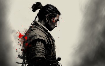 Ronin, Samurai, Digital Art, Japan, AI Art Wallpaper