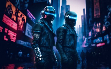 Daft Punk, City, Futuristic, City Lights Wallpaper