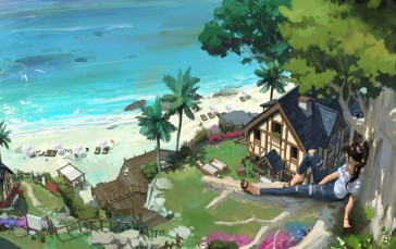 Beach, House, Ultrawide, Sin Jong Hun Wallpaper