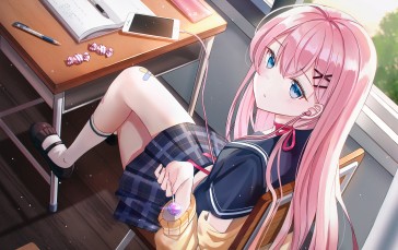 Anime, Anime Girls, Schoolgirl, School Uniform, Lollipop Wallpaper