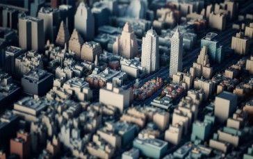 AI Art, City, Tilt Shift, Cityscape, Building Wallpaper