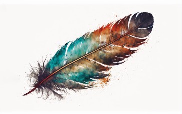 AI Art, Watercolor, Feathers, Minimalism Wallpaper