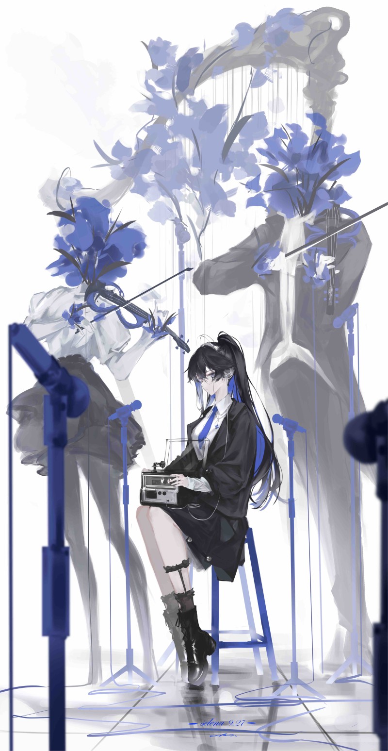 Anime Girls, Anime, Signature, Sitting Wallpaper
