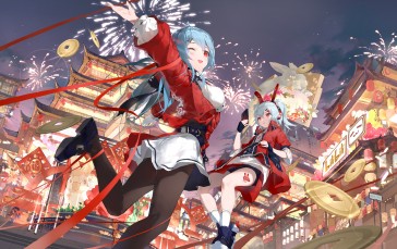 Anime, Anime Girls, 22(bilibili), 33(bilibili), Fireworks Wallpaper