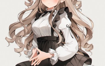 Anime, Anime Girls, Portrait Display, Long Hair, Simple Background Wallpaper