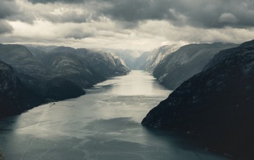 Nature, Water, Clouds, Fjord Wallpaper