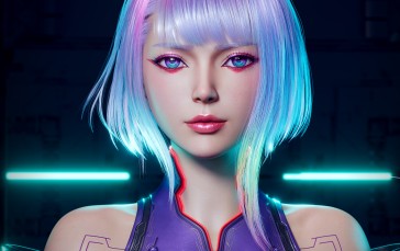Lucyna Kushinada (Cyberpunk: Edgerunners), Women, Portrait, Digital Art Wallpaper