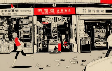 Akihabara, Red, Shopping, Anime Girls Wallpaper