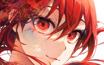 Anime, Anime Girls, Redhead, Red Eyes, Closeup Wallpaper