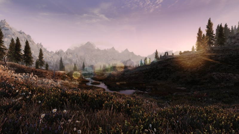 Video Games, CGI, The Elder Scrolls V: Skyrim, Plains, Water Wallpaper