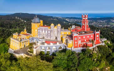 Trey Ratcliff, Photography, Pena Palace, Portugal, Building, Trees Wallpaper